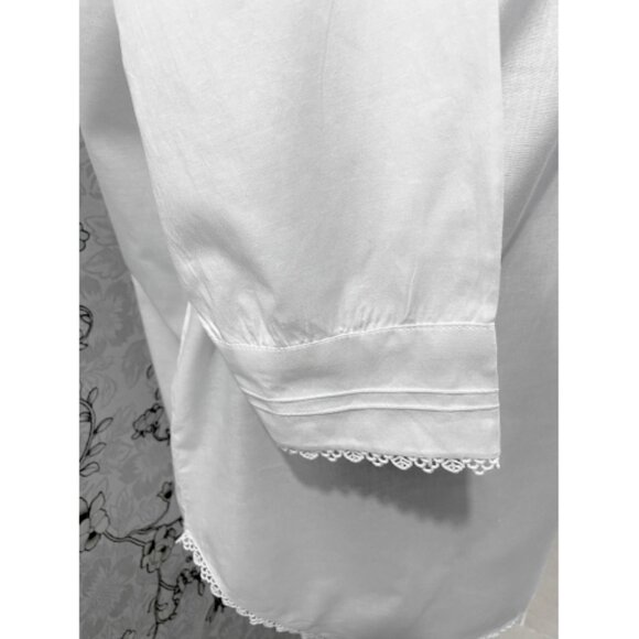 SoieRose SR-1212 Victorian Cotton Nightgown – Long Sleeve Front-Button Elegance - Picture 7 of 9